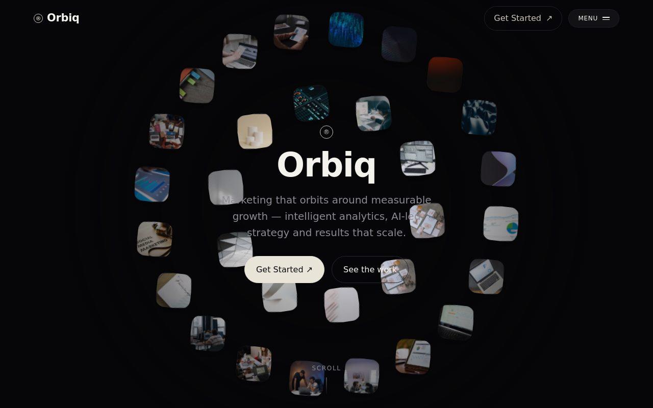 Orbiq performance agency template homepage preview
